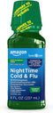 Amazon Basic Care Nighttime Cold & Flu Relief, Pain Reliever, Fever Reducer, Cough Suppressant & Antihistamine Liquid, Original Flavor, 8 fl oz (P...