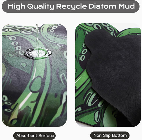 Cthulhu Tentacles Funny Bath Mat Non Slip, Unique Octopus Goth Cool Rug Diatomaceous Earth Shower Mat, Super Absorbent Bathroom Floor Mat, Cute Ho...