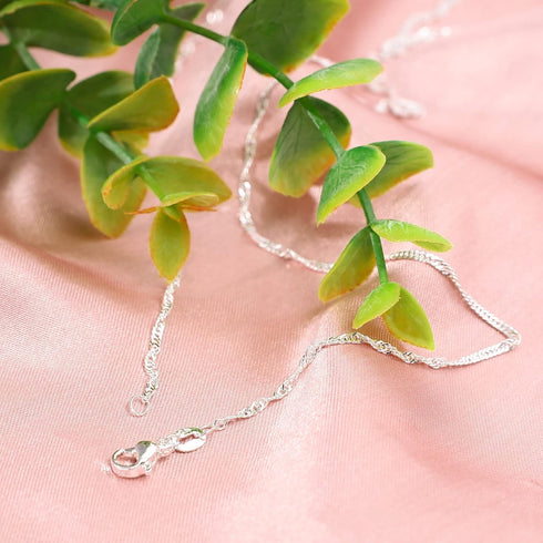 Whaline 24 Pack 24'' Silver Plated Chain Necklace 925 Water Ripple Plated Necklace for Jewelry Making Craft...