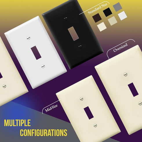 ENERLITES Triple Toggle Light Switch Wall Plate, Gloss Finish, Standard Size 3-Gang 4.50" x 6.38", Unbreakable Polycarbonate Thermoplastic, 8813-L...