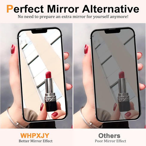 iPhone 13/13 Pro Privacy Screen Protector Mirrored Tempered Glass Film for iPhone 14, Perfect Mirror Effect, Shatterproof, Touch Sensitive, with O...