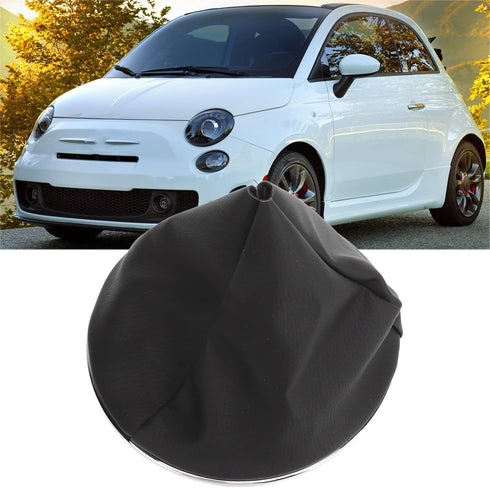 Qiilu Car Gear Shift Knob Boot Gearstick Gaiter Kit Gear Shift Knob Boot 50293173 Comfortable Touch Soft Dust Cover Replacement for 500C 2007 to 2...