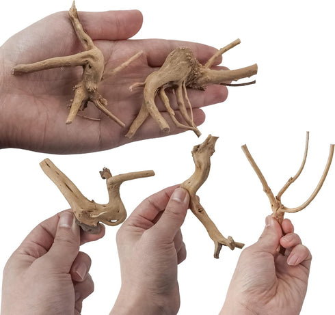 8 Pack Natural Driftwood for Aquarium, Aquarium Decor Spider Wood Freshwater Fish Tank Reptile Driftwood Branch (3.15"- 4")...