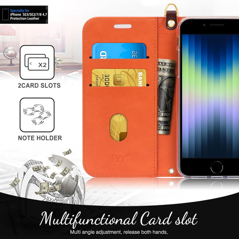 FYY Designed for iPhone SE Case 2022 (3rd Gen) / iPhone SE Case 2020 (2nd Gen) / iPhone 7 Case/iPhone 8 Case, Luxury PU Leather Wallet Phone Case ...