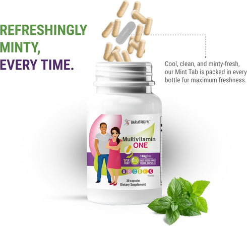 BariatricPal Multivitamin ONE 1 per Day! Bariatric Multivitamin Capsule with 18mg Iron (30 Count)...
