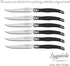 Laguiole Premium Steak Knife Set - 4.5 inch - Classic Black Edition - Razor Sharp Kitchen Knives - Forged Stainless Steel - Full Tang Handle - 6 P...
