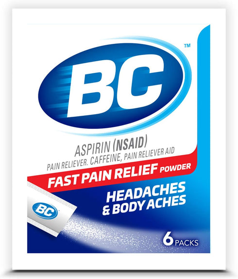 BC Powder Original Strength Pain Reliever, Aspirin Dissolve Packs, 6 Count...