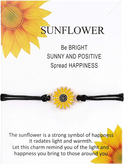 Sunflower Bracelet Anklet Pinky Promise Friendship Adjustable Bracelet Anklet Sunflower Best Gifts for Best Friends Couple Family...