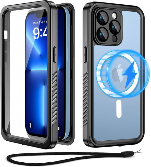 Beeasy for iPhone 13 Pro Max Waterproof Case (6.7") Compatible with MagSafe - 360 Degree Outdoor Protective Magnetic Phone Case, Armor Case Dustpr...