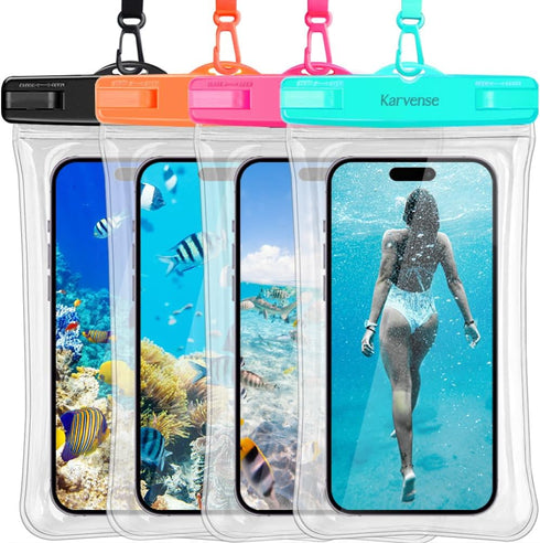 Waterproof Phone Pouch/Case Floating, Water Proof Phone Pouch for iPhone & Samsung Galaxy, IPX8 Phone Water Protector Pouch for Travel, Vacation, ...