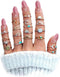 FUTIMELY Boho Retro Stackable Rings Sets for Teens Girls Women Rhinestone Knuckle Joint Finger Kunckle Nail Ring Sets (A?19PC)...