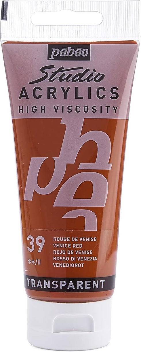 Pebeo - Acrylic Fine Studio Acrylics - Venice Red - Venice Red 100ml/3.38oz...