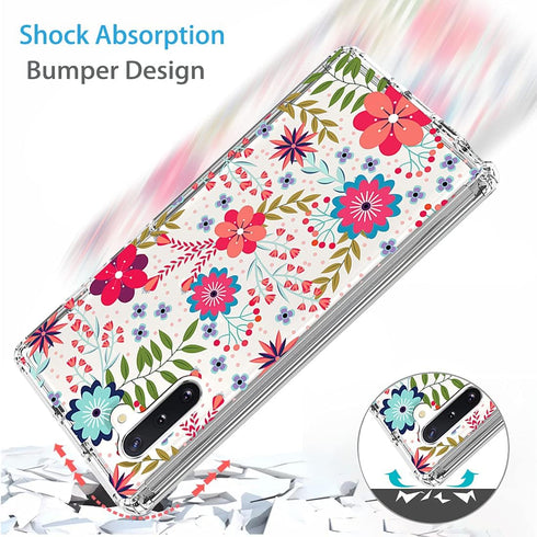 Case for Galaxy Note 10 5G, for Samsung Note 10 Clear Case for Girls, Soft TPU 360 Full Body Shockproof Hybrid Bumper Crystal Clear Phone Case Cov...