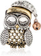 RareLove Cute Vintage Owl Santa Hat Ring Bell Two Tone Christmas Pins and Brooches Rose Gold Silver Plated Alloy Holiday Animal Jewelry For Women ...