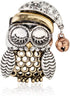 RareLove Cute Vintage Owl Santa Hat Ring Bell Two Tone Christmas Pins and Brooches Rose Gold Silver Plated Alloy Holiday Animal Jewelry For Women ...