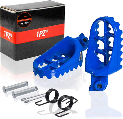 1PZ AP1-Y01 Blue Aluminium Footrest Foot Pegs Rest Replacement for Honda XR50R CRF50 CRF70 CRF80 CRF100F Yamaha PW50 PW80 TW200 TTR90 TTR90E Dirt ...