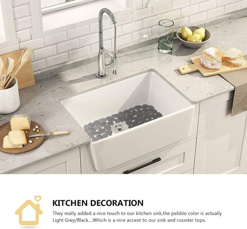 OTHWAY 2Pcs Kitchen Sink Mats, 15.8" x12" Scratch Free Sink Protector for Stainless Steel/Porcelain Sink, Pebble Design Quick Drain Dish Drying Ma...