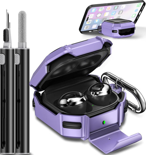 for Samsung Galaxy Buds 2 Pro/Buds 2 Case/Buds Pro Case/Buds Live Case/Buds FE Case (2023) Carbon Fiber Case Cover, with Safety Lock,Doubles as a ...