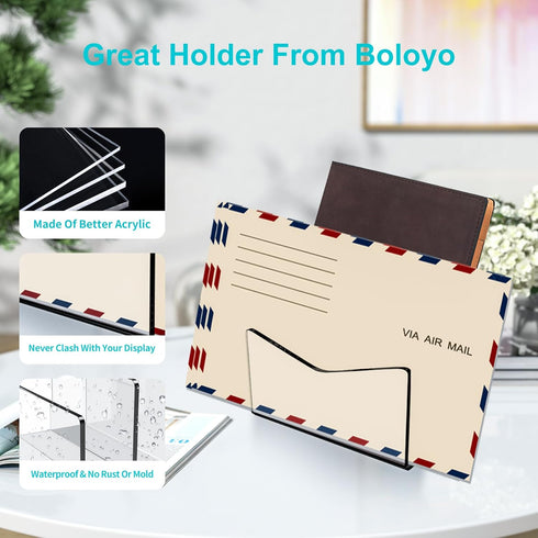 Acrylic Mail Sorter , Smile Mail Holder File Organizer Letter Sorter Holder for Desk or Wall (1PC, Clear)...