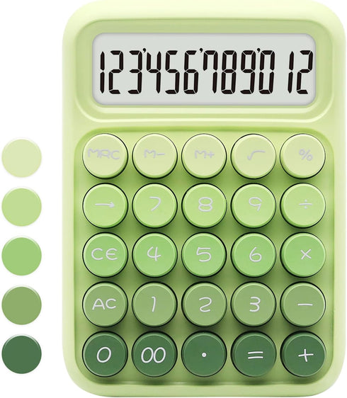 Green Calculator, UPIHO Standard Calculator,Gradient Green Calculator with 12 Digit Display and Big Buttons,Green Office Supplies and Desk Accesso...