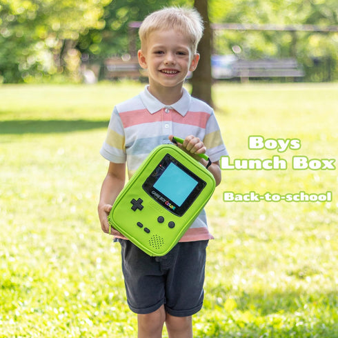 ONTESY Game Lunch Box Leather Reusable Lunch Bag Waterproof Thermal Insulated Mini Cooler for Boys Girls Kids Toddlers Teens for Picnic School Day...