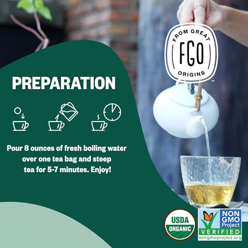 FGO Organic Peppermint Tea, 100 Count, Eco-Conscious Tea Bags, Caffeine Free, Packaging May Vary (Pack of 1)...