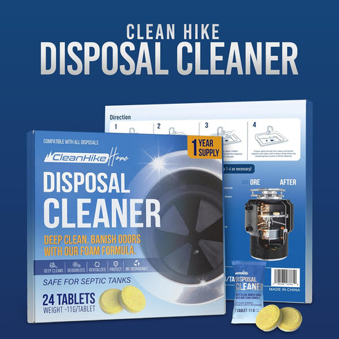 Garbage Disposal Cleaning Deodorizer Tablets - (24 Pack), Super Fresh Lemon Foam Deep Cleaning Action Sink, Garburator, Disposer Freshener, Natura...