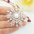 SELOVO Bridal Zircon CZ Bouquet Snowflake Simulated Pearl Brooch Pins Silver Tone...