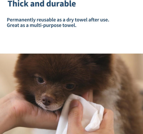 Individually Packaged Pet Wipes | Extra Large Size - 20.5" x 12.6" | Korea | Hypoallergenic | Grooming | Bathing | Green Tea Scented Deodorizing |...