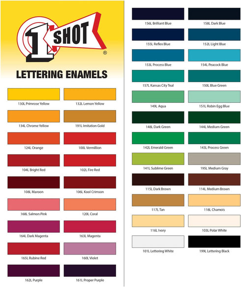 1 Shot Lettering Enamel 104-L (Bright Red) 8 Ounce...