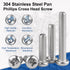MroMax M5-0.8x90mm Pan Head Phillips Machine Screws 304 Stainless Steel Metric Cross Head Screws Bolts Fasteners Fully Threaded Silver Gray 10Pcs...