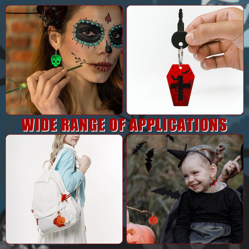 82pcs Halloween Earring Resin Molds, 10 Styles Resin Earring Molds with Earring Hook Silicone Resin Jewelry Molds Kit for DIY Earrings Keychain Je...