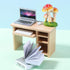 Dollhouse Miniature Laptop Computer and Office Table Doll House Simulation Notebook Accessories for Doll 1/6 1/12 Miniatures Kids Pretend Play...