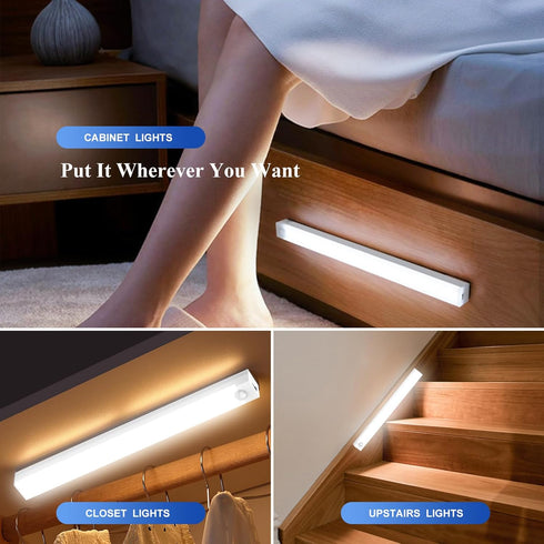 Under Cabinet Lights - Motion Sensor Light Indoor for Pantry, Closet, Kitchen, Bathroom - Battery Operated Magnetic Cabinet Lighting with Auto Off...