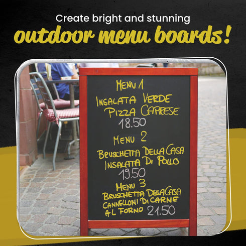 Metallic Chalk Markers (2 Pack) Liquid Chalk Pens for Blackboards, Chalkboard, Bistro Menu, Window Markers for Cars - Wet Wipe Erasable - 15mm Jum...