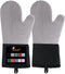 Silicone Oven Mitts - Oven Mitts Heat Resistant 500F 13.6 in Soft Lining Waterproof Grippy Design Flexible BPA-Free Oven Gloves - Oven Mits for Co...
