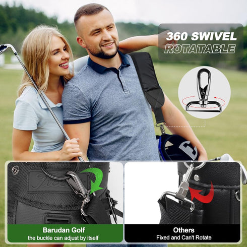 barudan golf Bag Strap Replacement Universal Single Shoulder Strap fits for All Brand Golf Bags (Black)...