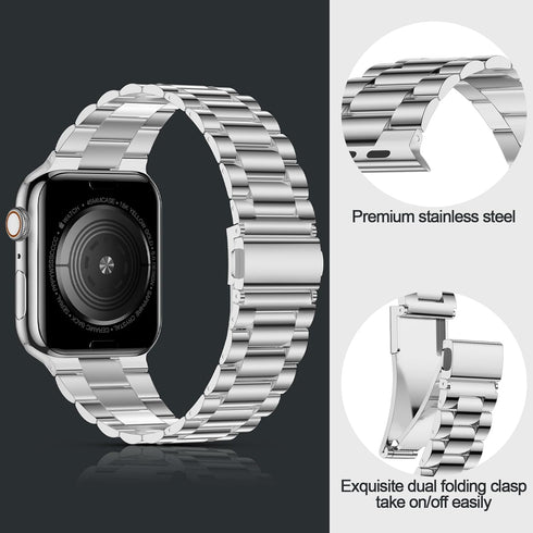 iiteeology Lightweight Stainless Steel Band Designed for Apple Watch Ultra 2 & Ultra, Series 1-10, 46mm, 45mm, 44mm, 42mm, Replacement iWatch Band...