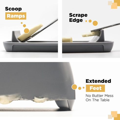 Butter Dish with Lid, Butter Keeper for Countertop, Easy Scoop, No Mess Lid, Dishwasher Safe (Clear)...