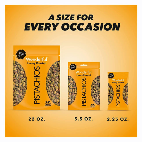 Wonderful Pistachios No Shells, Honey Roasted Nuts, 5.5 Ounce Resealable Bag, Protein Snacks, Gluten Free, Healthy Sweet Snacks...