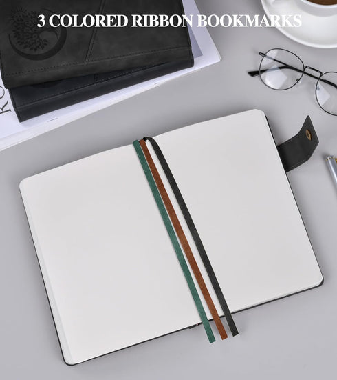 Blank Journal Notebook, A5 Hardcover Leather Sketchbook with 200 Pages Thick Blank Paper for Men Women, Unlined Drawing & Writing Journal, 5.9" x ...