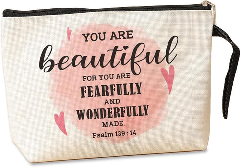 Inspirational Christian Gifts for Women Makeup Bag, Encouragement Religious Gifts Makeup Zipper Pouch Bag Bible Verse Cosmetic Bag Scripture Chris...
