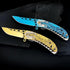 Pocket Knife for Men, Cool Folding Knife With 3D Blue Dragon Embossed Relief, Great Christmas Gift Edc Knife For Men Outdoor Survival Camping...