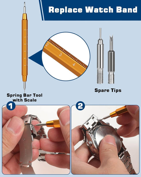 Vastar Watch Repair Kit, Watch Battery Replacement Tool Kit, Watch Link Removal Tool Kit, Watch Band Link Pin Tool Set with Carrying Case...