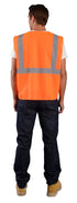 OccuNomix ECO-IS-O4X High Visibility Value Solid Standard Hook & Loop Safety Vest, Class 2, 100% ANSI Polyester Tricot, 4X-Large, Orange...