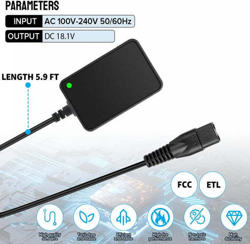 Replace The Bissell Pet Hair Eraser 1614206 Charger, Compatible with The Bissell 23903 2390A 2284 2284W 2390 14.4V Lithium-ion Cordless Vacuum Cle...