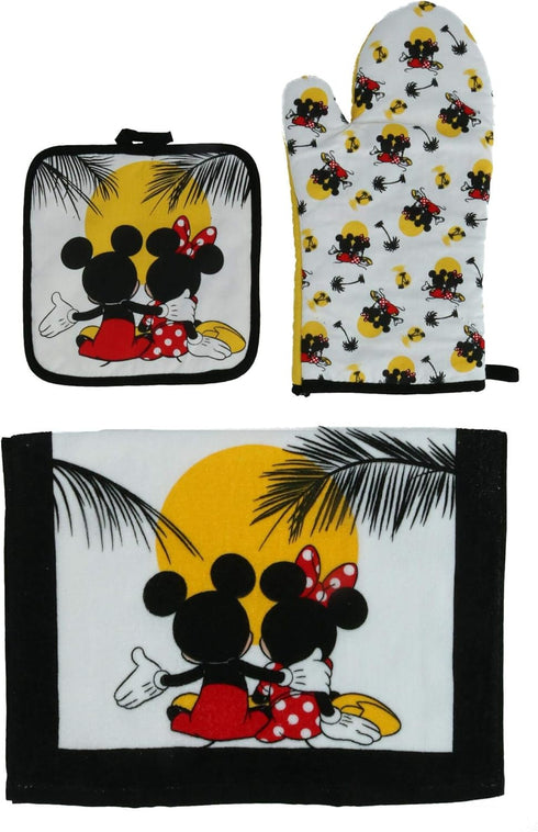 Disney 3pc Kitchen Towel Set Mickey Minnie Sunset Multi...