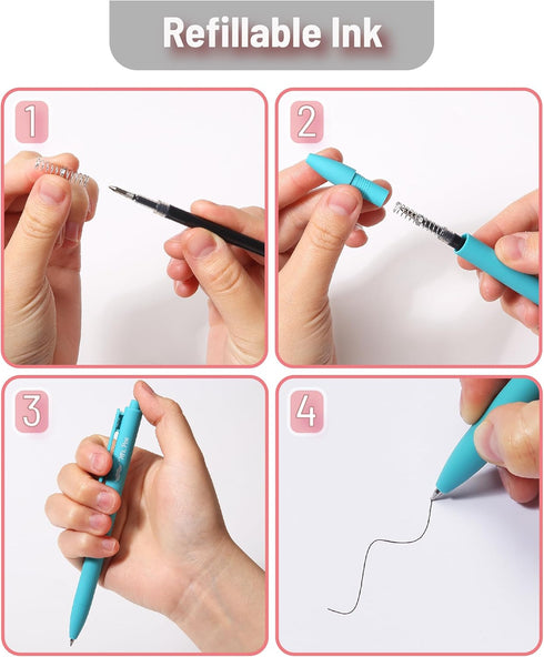 Mr. Pen- Retractable Gel Pens, 12 Pack, Black Ink Gel Pens, Pastel Barrels, Fast Dry, Gel Pens Fine Point 0.7mm, Retractable Pens, Cute Pens, Gel ...
