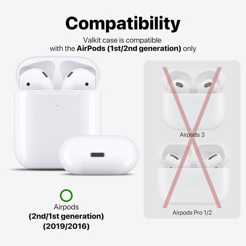 Valkit Compatible Airpods 2nd Generation Case Cover Clear with Lock & Cleaner Kit, Airpods Case 2nd Gen with Keychain Soft Shockproof iPods 2/1 Pr...