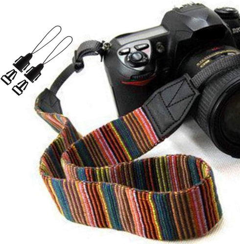 WANBY Camera Strap Canvas Multicolor Neck Shoulder Camera Strap with Quick Release Buckles for DSLR SLR...